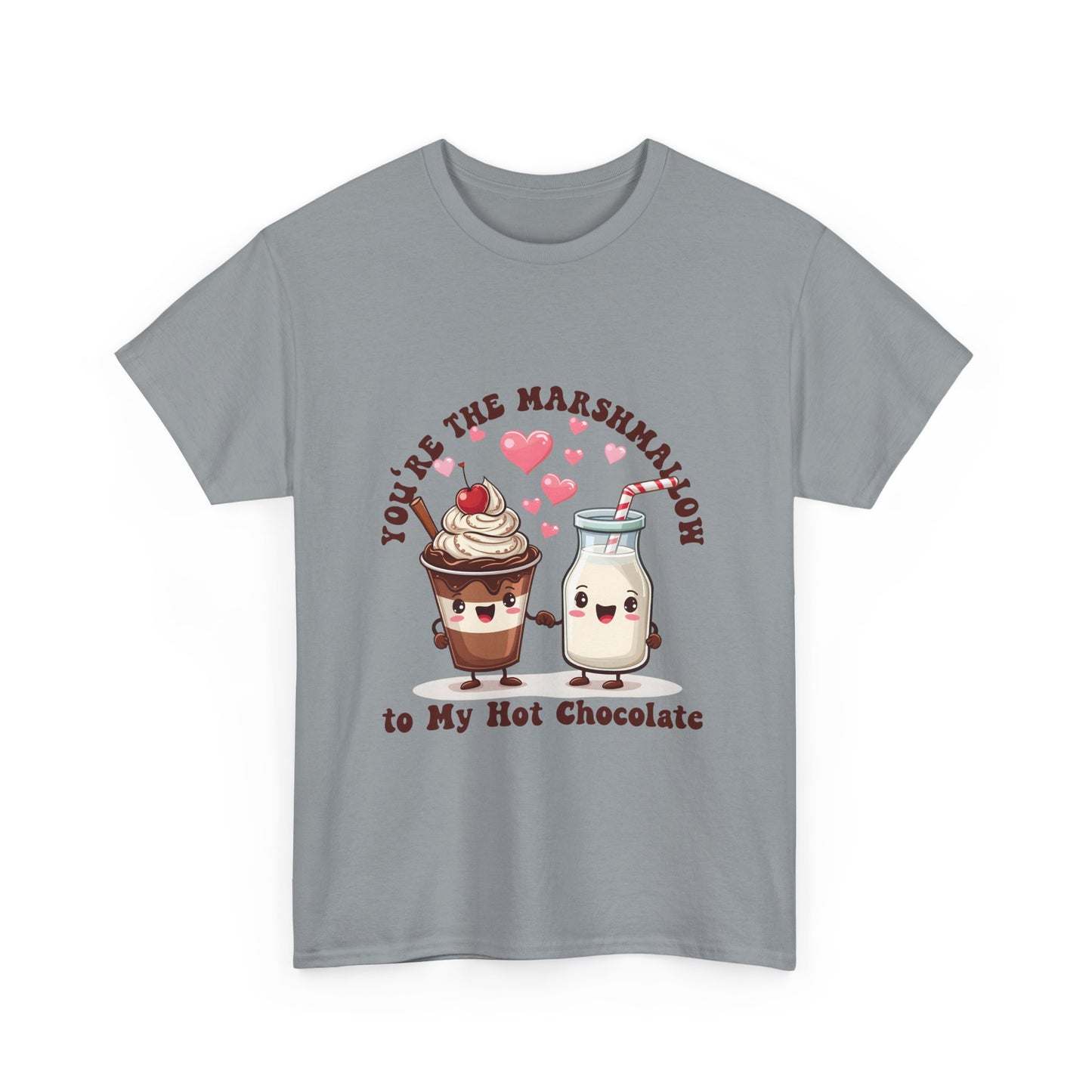 You're the Marshmallow Unisex Heavy Cotton Tee - Cute Hot Chocolate Design for Sweethearts
