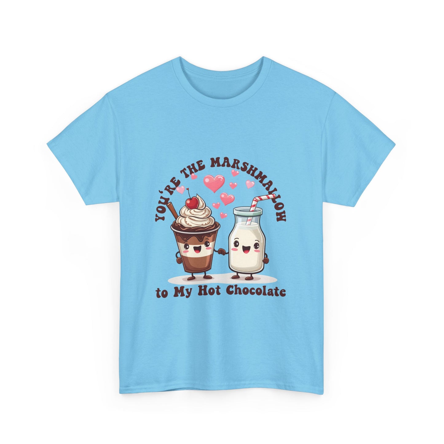 You're the Marshmallow Unisex Heavy Cotton Tee - Cute Hot Chocolate Design for Sweethearts
