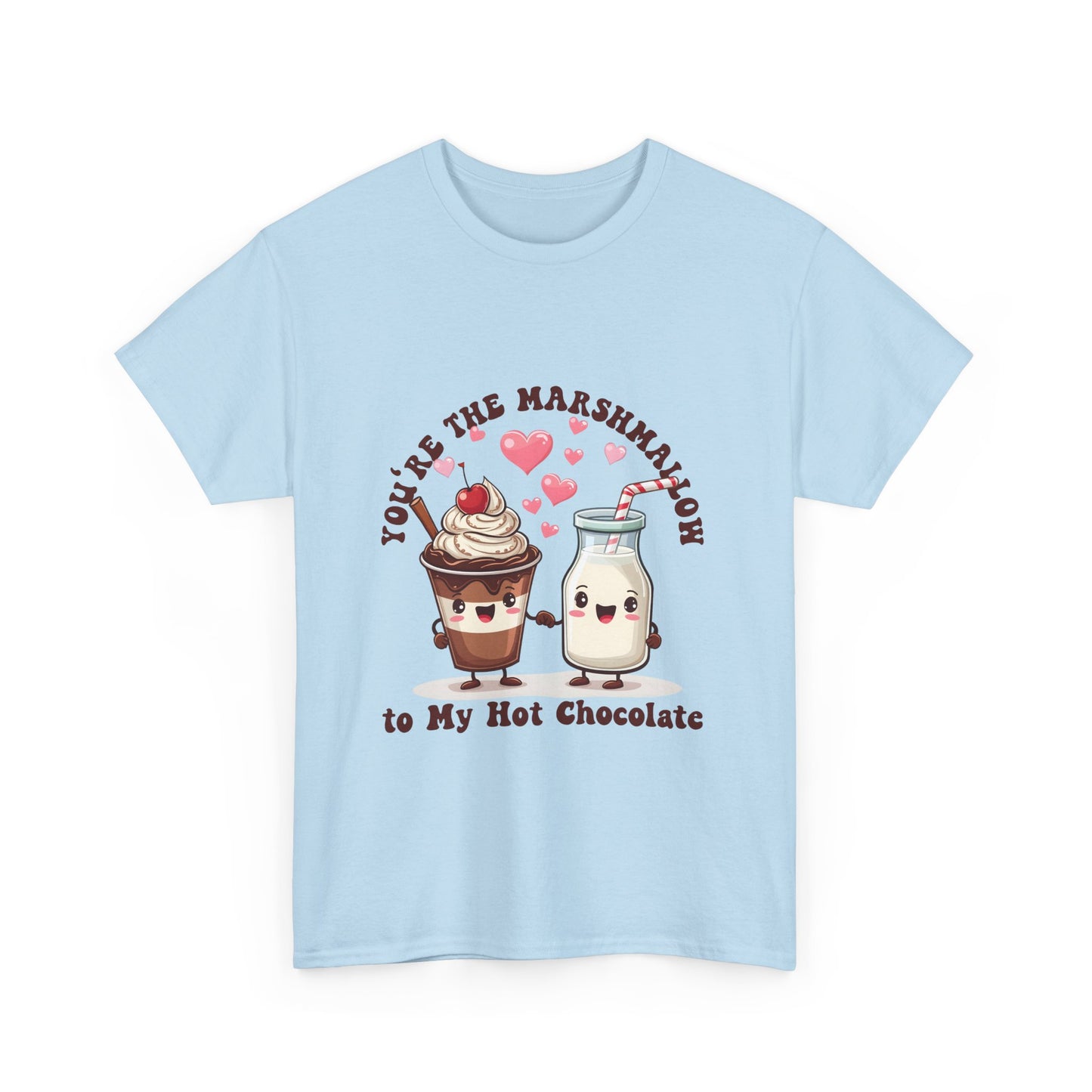 You're the Marshmallow Unisex Heavy Cotton Tee - Cute Hot Chocolate Design for Sweethearts