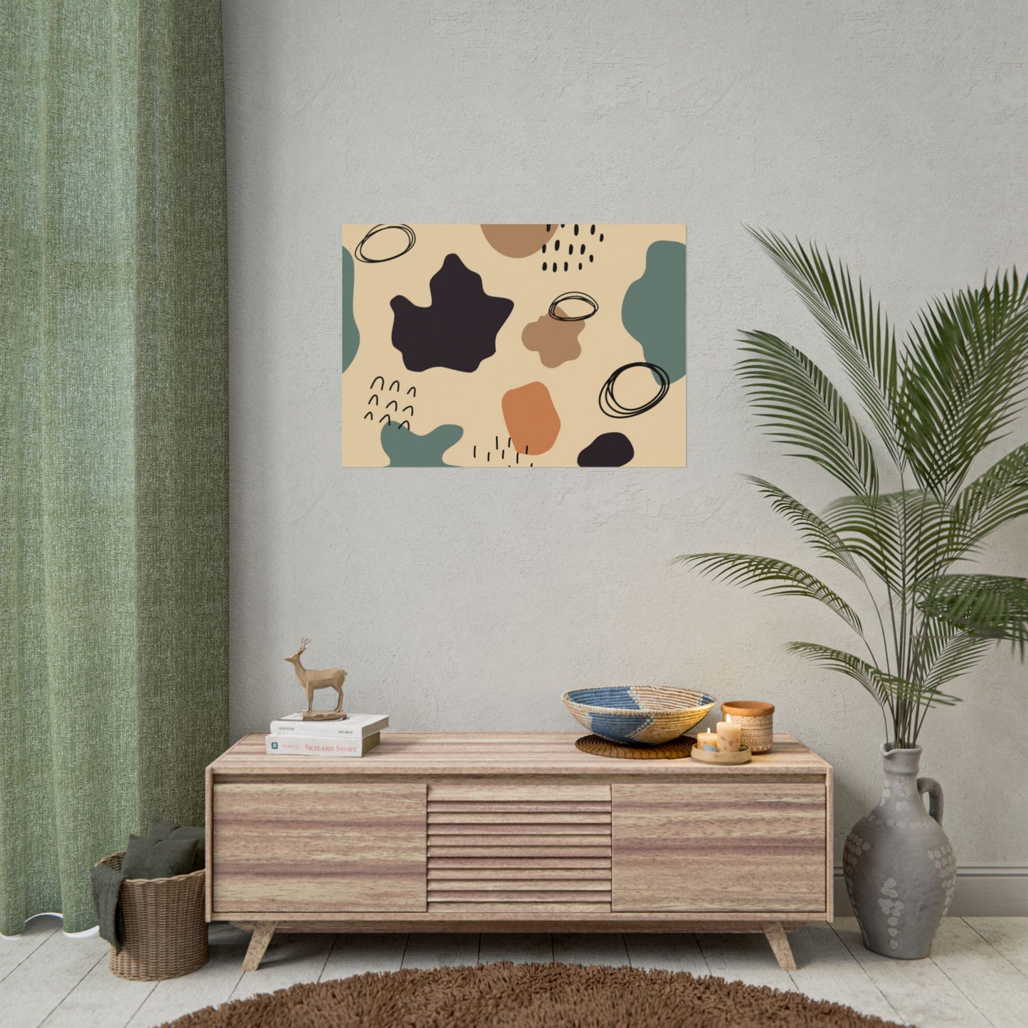 Abstract Shapes Rolled Posters - Modern Wall Art for Home Decor
