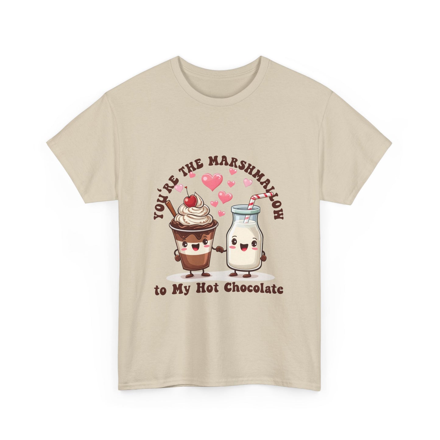 You're the Marshmallow Unisex Heavy Cotton Tee - Cute Hot Chocolate Design for Sweethearts