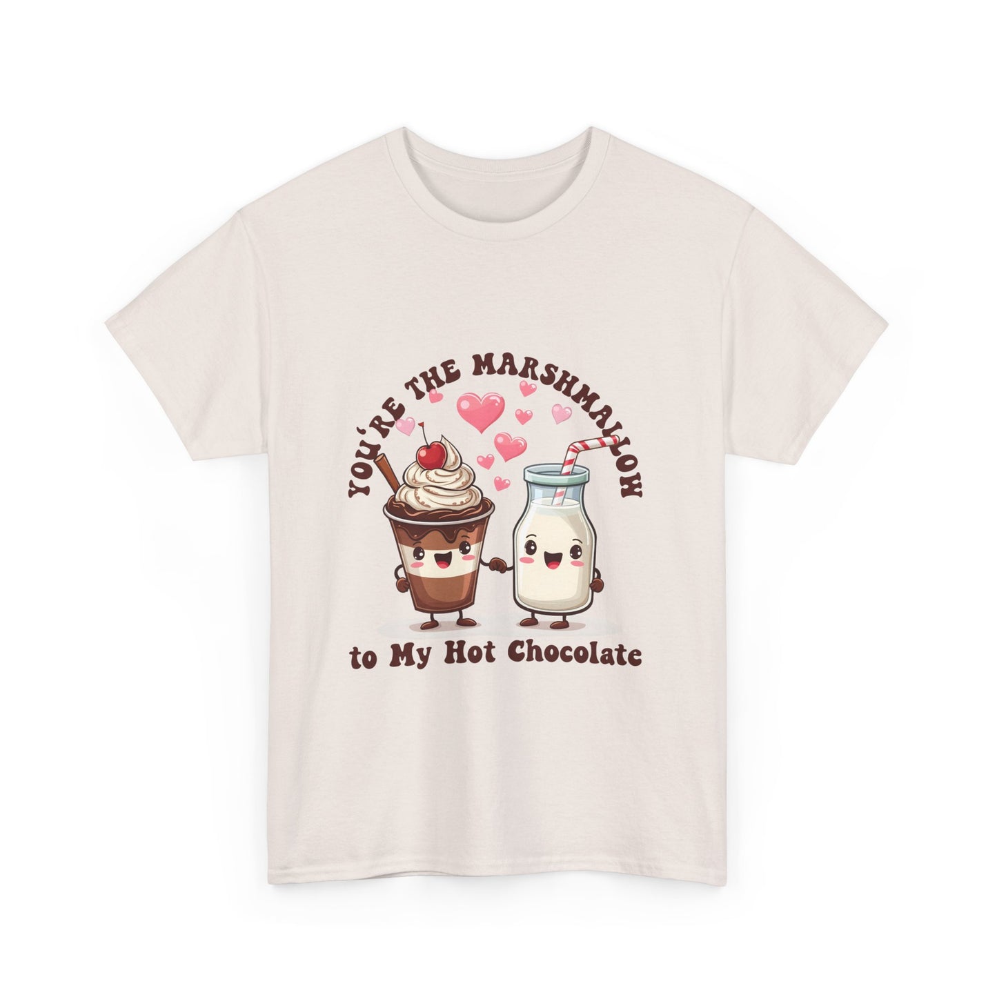 You're the Marshmallow Unisex Heavy Cotton Tee - Cute Hot Chocolate Design for Sweethearts
