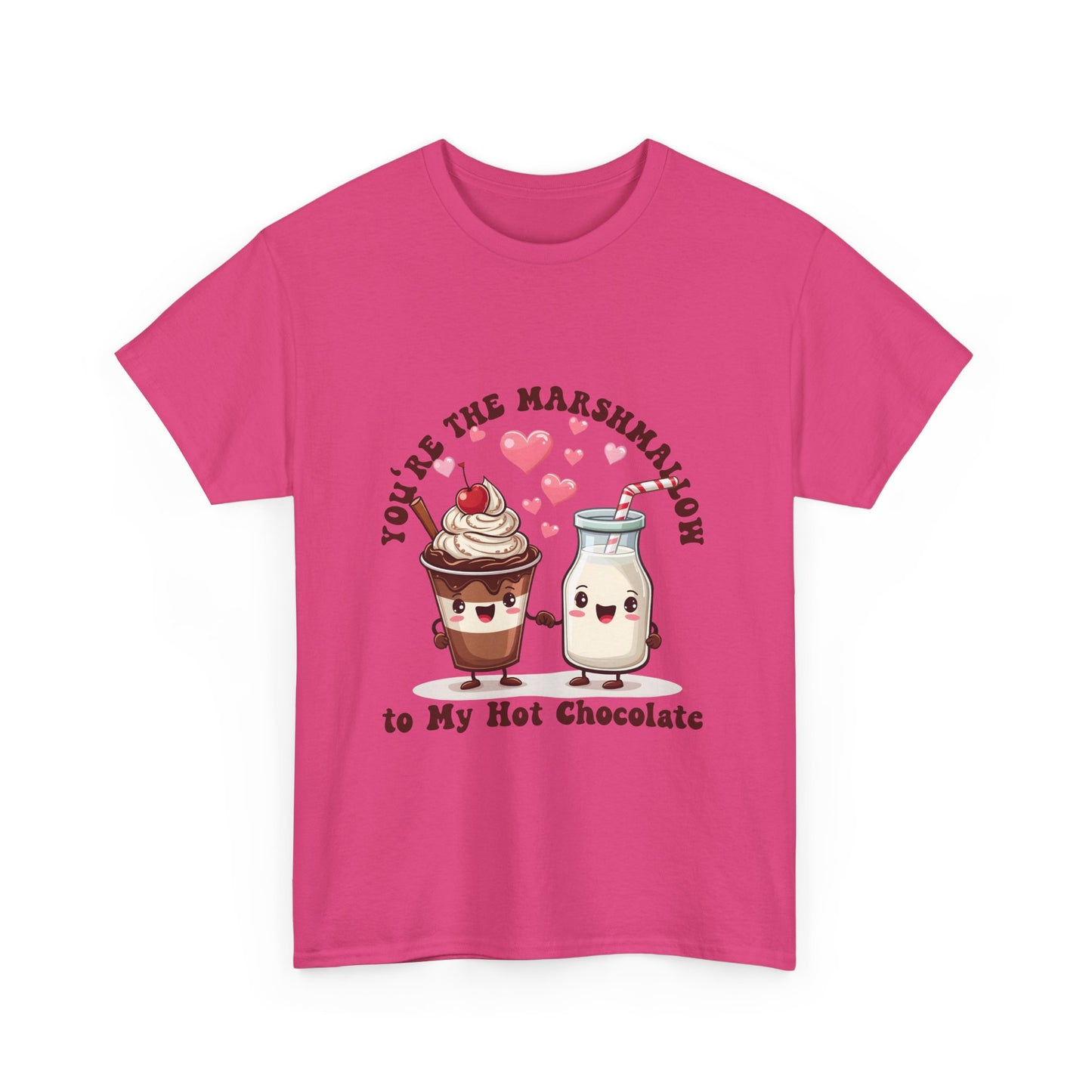You're the Marshmallow Unisex Heavy Cotton Tee - Cute Hot Chocolate Design for Sweethearts