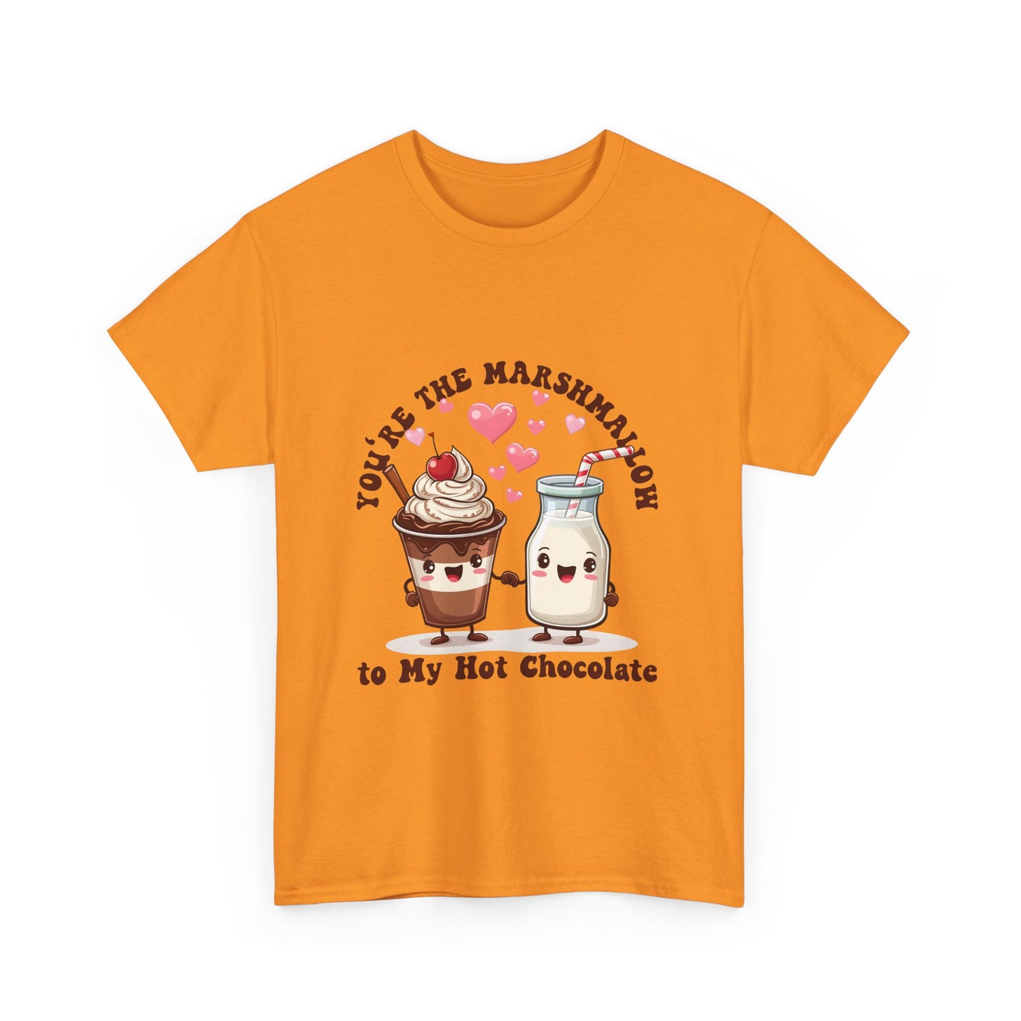 You're the Marshmallow Unisex Heavy Cotton Tee - Cute Hot Chocolate Design for Sweethearts