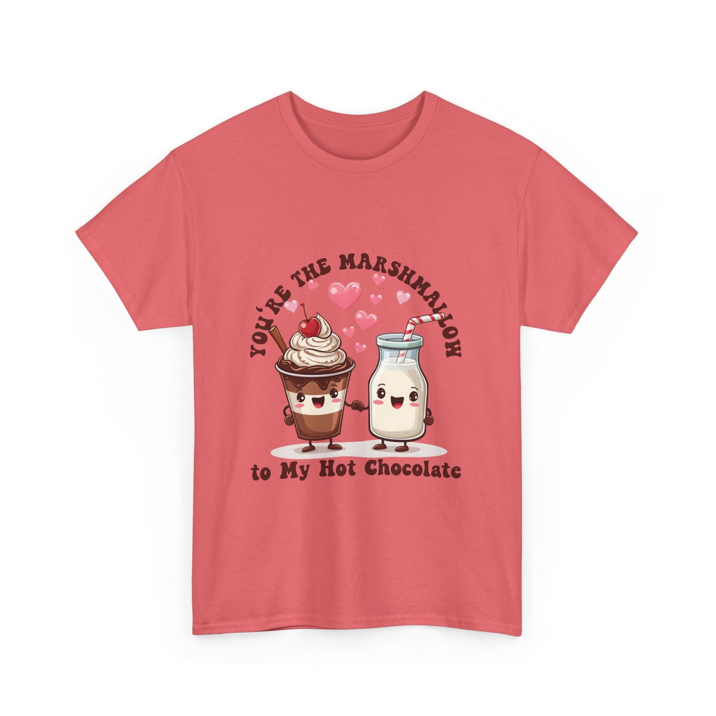 You're the Marshmallow Unisex Heavy Cotton Tee - Cute Hot Chocolate Design for Sweethearts
