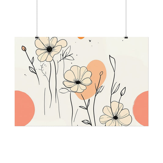 Botanical Floral Rolled Posters - Minimalist Wall Art for Home Decor