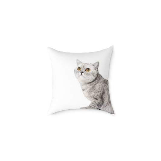 Cute Cat Square Poly Canvas Pillow - Stylish Home Decor