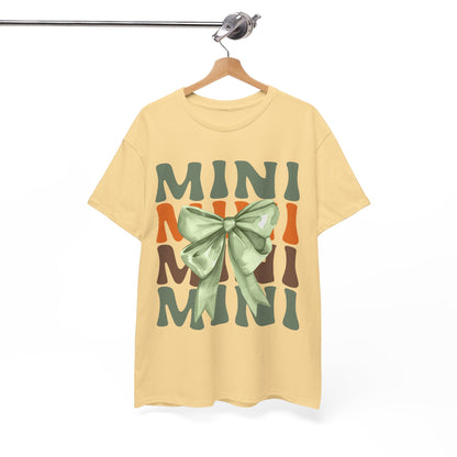 Mini-Themed Cotton Tee with Bow Design