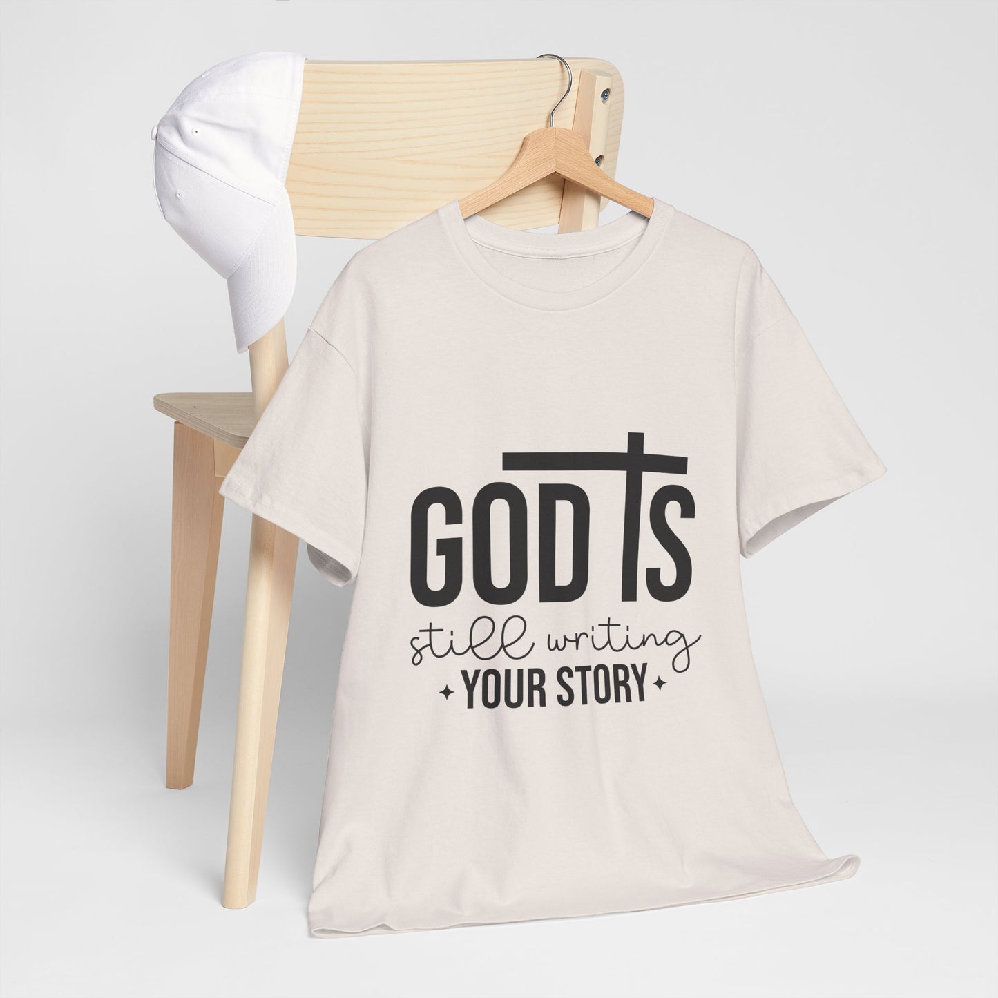 Inspirational Unisex Heavy Cotton Tee - "God's Still Writing Your Story"