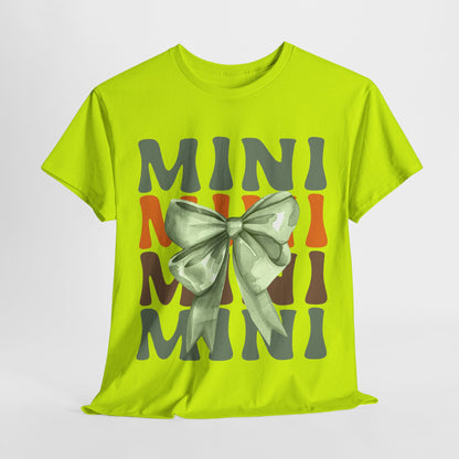 Mini-Themed Cotton Tee with Bow Design
