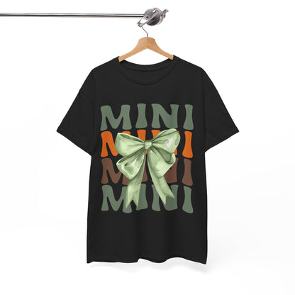Mini-Themed Cotton Tee with Bow Design