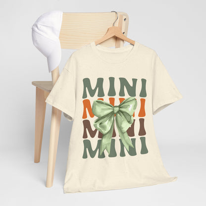 Mini-Themed Cotton Tee with Bow Design