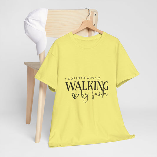 Faith-Inspired Unisex Heavy Cotton Tee - Walking by Faith