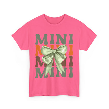 Mini-Themed Cotton Tee with Bow Design