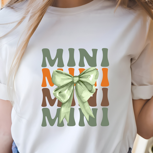 Mini-Themed Cotton Tee with Bow Design