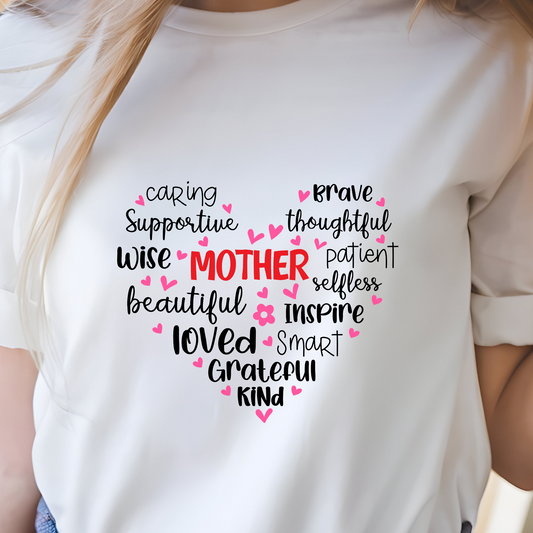 Mother's Day Heart Tee - Cotton Shirt for Moms
