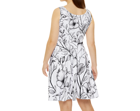 Floral Women's Skater Dress - Elegant Summer Fashion