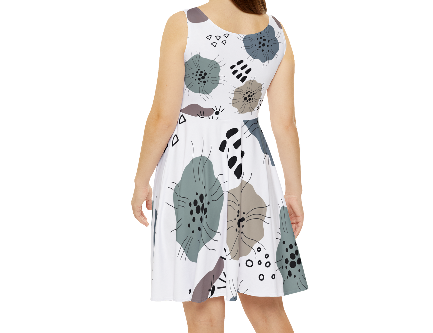 Floral Print Women's Skater Dress - Comfortable & Chic Summer Style