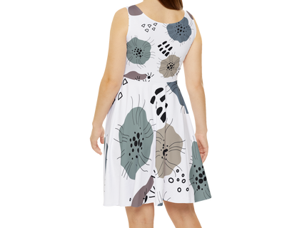 Floral Print Women's Skater Dress - Comfortable & Chic Summer Style