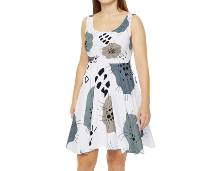 Floral Print Women's Skater Dress - Comfortable & Chic Summer Style