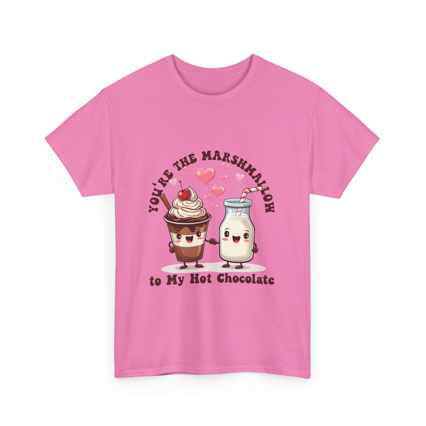 You're the Marshmallow Unisex Heavy Cotton Tee - Cute Hot Chocolate Design for Sweethearts