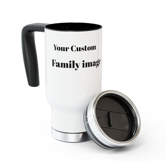 Customizable Stainless Steel Travel Mug with Handle - 14oz