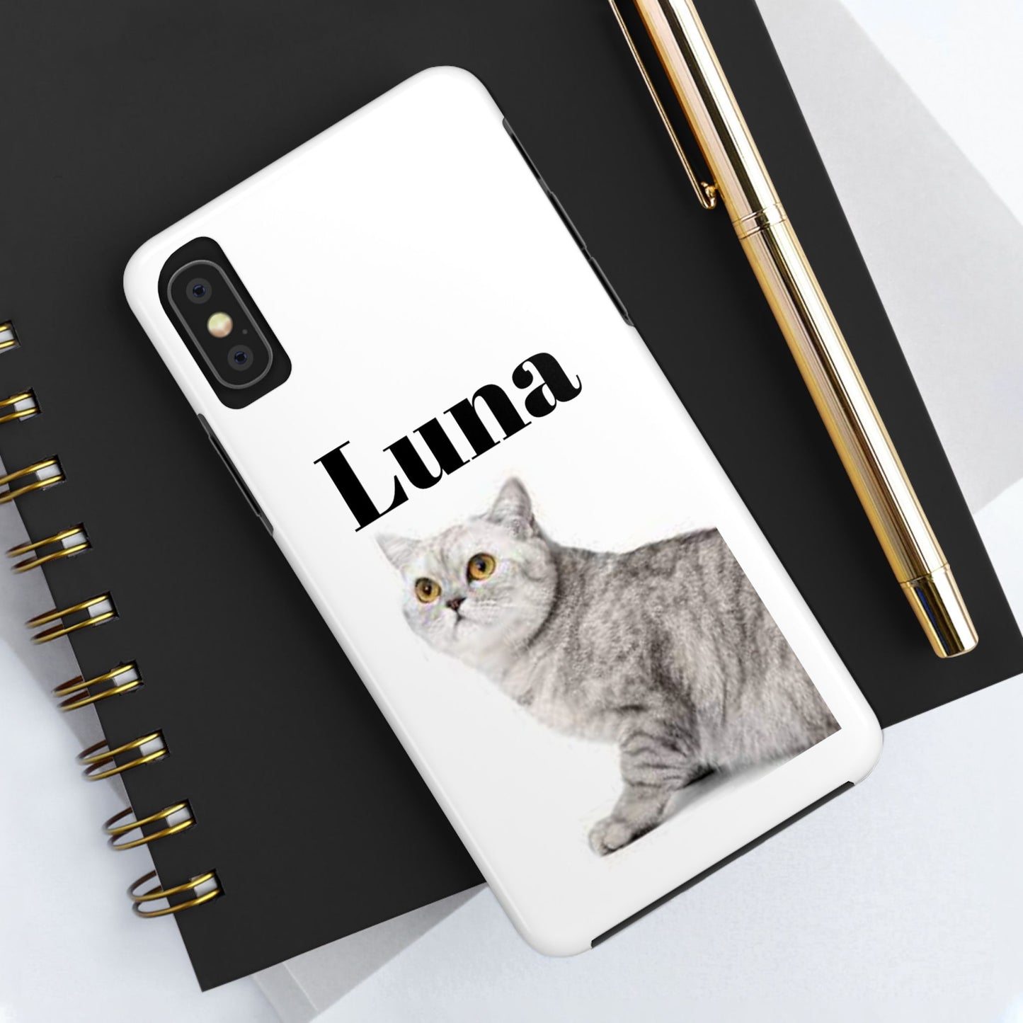 Custom Cat Phone Case featuring "Luna" - Tough & Stylish