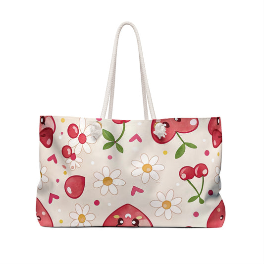 Cute Floral Heart Weekender Bag - Perfect for Travel & Weekend Getaways