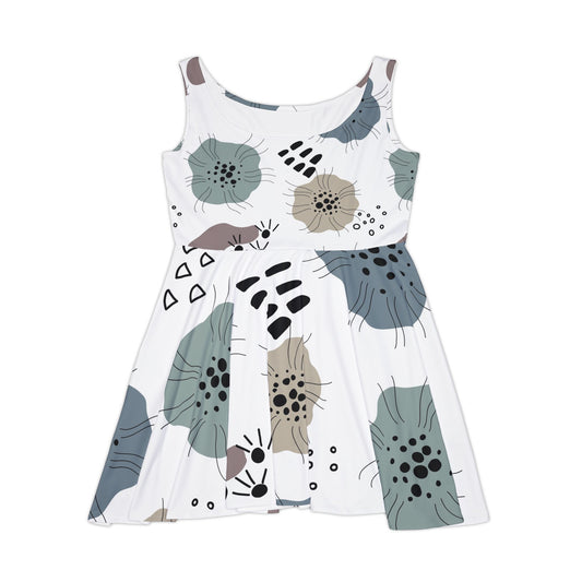 Floral Print Women's Skater Dress - Comfortable & Chic Summer Style