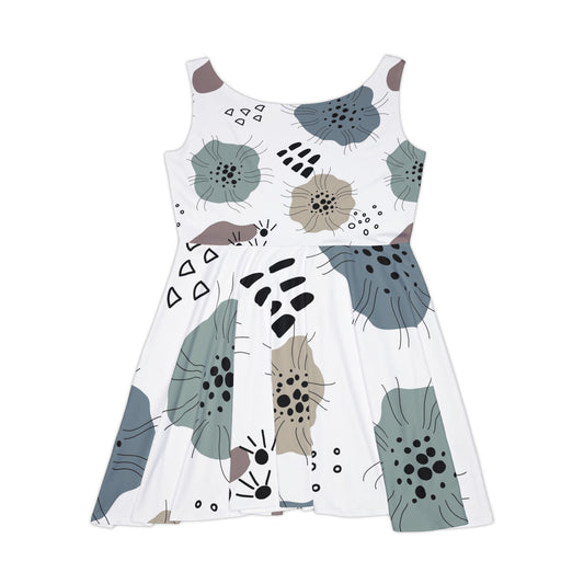 Floral Print Women's Skater Dress - Comfortable & Chic Summer Style