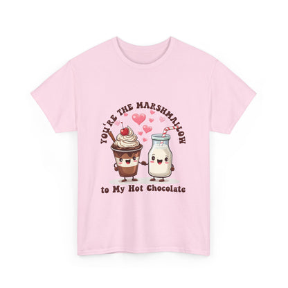 You're the Marshmallow Unisex Heavy Cotton Tee - Cute Hot Chocolate Design for Sweethearts